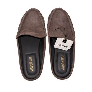 NEW Jason Wu Meeky Mule Loafer Mens 9.5 Suede Mule Brown Backless Penny Slip-On